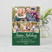 Cartes Pour Fêtes Annuelles Moderne Fun Calliage 4 Photo Vert (Debout devant)