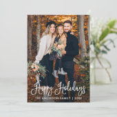 Cartes Pour Fêtes Annuelles Moderne Fun Calligraphie de famille (Debout devant)