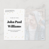 Cartes Pour Fêtes Annuelles Moderne GRAD Parties scintillant Or Simple 3 Photo (Dos)