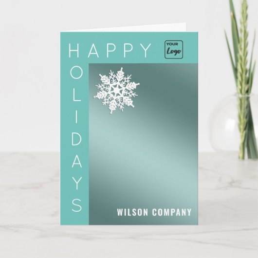 Cartes Pour Fêtes Annuelles Moderne happy Holidays snowflake entreprise (Devant)
