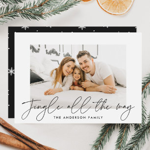 Cartes Pour Fêtes Annuelles Moderne Jingle All The Way Charbon Script Photo