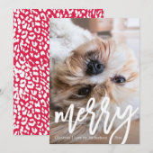 Cartes Pour Fêtes Annuelles Moderne Joie avec Impression de Léopard Chic Photo (Devant / Derrière)