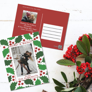 Cartes Pour Fêtes Annuelles Moderne Jolivet Rouge & Vert 2 Photos