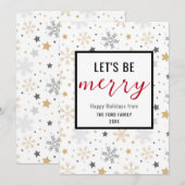 Cartes Pour Fêtes Annuelles Moderne Joyeuses Fêtes de fin d'année en flocons d (Devant / Derrière)