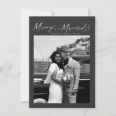 Cartes Pour Fêtes Annuelles Moderne Joyeux et Mariés Script Noël (Devant)