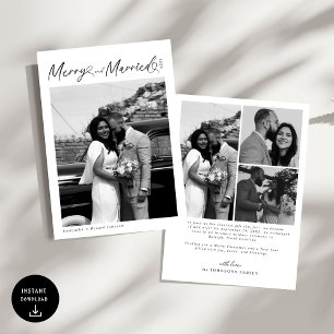 Cartes Pour Fêtes Annuelles Moderne Joyeux et Mariés Script Noël