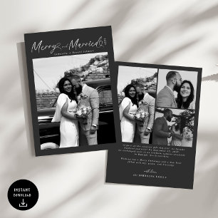 Cartes Pour Fêtes Annuelles Moderne Joyeux et Mariés Script Noël
