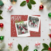 Cartes Pour Fêtes Annuelles Moderne Joyeux & Lumineux Flocon de Neige Photo