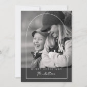 Cartes Pour Fêtes Annuelles Moderne Joyeux Noël à l'écriture Arc Photo de Vaca (Devant)