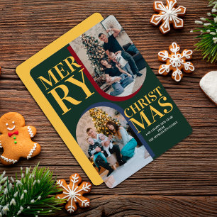 Cartes Pour Fêtes Annuelles Moderne Joyeux Noël Arche Famille Photo