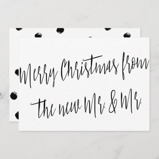 Cartes Pour Fêtes Annuelles Moderne "Joyeux Noël du nouveau Mr & Mr." (Devant / Derrière)