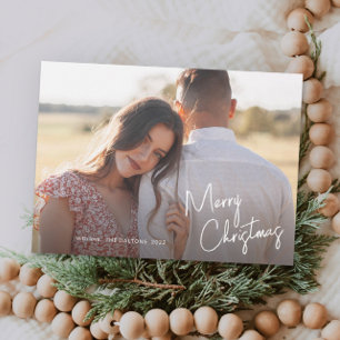 Cartes Pour Fêtes Annuelles Moderne Joyeux Noël Écriture Simple Photo