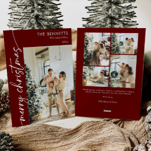 Cartes Pour Fêtes Annuelles Moderne Joyeux Noël en écriture rouge 5 Photo