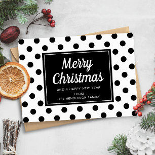 Cartes Pour Fêtes Annuelles Moderne Joyeux Noël Noir Et Blanc