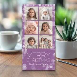 Cartes Pour Fêtes Annuelles Moderne Joyeux Noël Orchidée Bokeh Personnalisé
