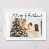 Cartes Pour Fêtes Annuelles Moderne Joyeux Noël simple Script Famille de photo (Devant)