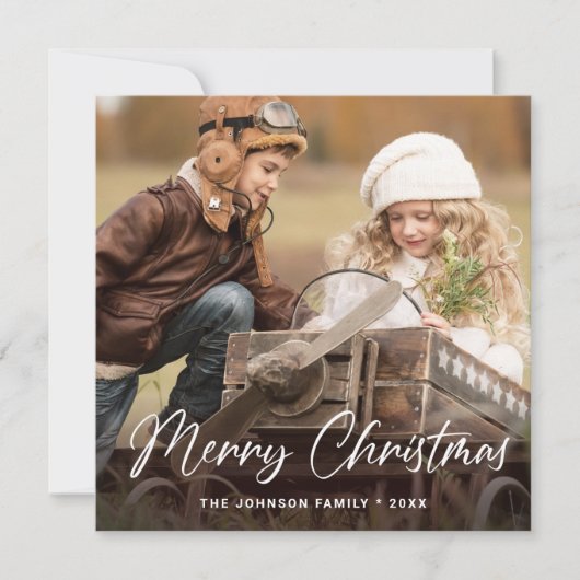 Cartes Pour Fêtes Annuelles Moderne Joyeux Noël Une photo Accueil Simple (Devant)