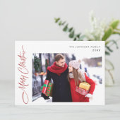 Cartes Pour Fêtes Annuelles Moderne Joyeux Noël Une photo de voeux (Debout devant)