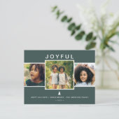 Cartes Pour Fêtes Annuelles Moderne Joyful 3 Photos (Debout devant)