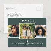 Cartes Pour Fêtes Annuelles Moderne Joyful 3 Photos (Devant / Derrière)