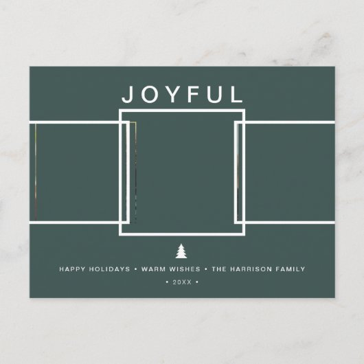 Cartes Pour Fêtes Annuelles Moderne Joyful 3 Photos (Devant)