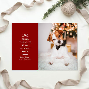 Cartes Pour Fêtes Annuelles Moderne Liste minimale de Noël avec un joli nœud P