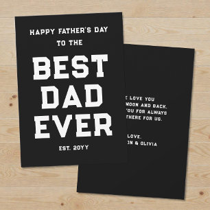 Cartes Pour Fêtes Annuelles Moderne Meilleur Papa de Tous les Temps pour la Fê