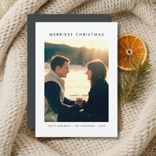 Cartes Pour Fêtes Annuelles Moderne Merriest Noël simple photo minimaliste