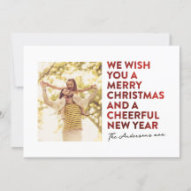 MODERNE MERRY NOËL ET NOUVELLE ANNÉE FAUX RED FOIL