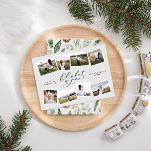 Cartes Pour Fêtes Annuelles Moderne minima 8 photo nouvelle année famille gris