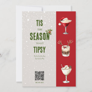Cartes Pour Fêtes Annuelles Moderne minima Code qr vidéo personnelle Noël