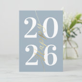 Cartes Pour Fêtes Annuelles Moderne minimal Blush Or Bonne année d'affaires (Debout devant)