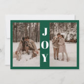 Cartes Pour Fêtes Annuelles Moderne minimal Joie Noël Vert 3 Photo (Devant)