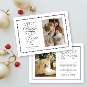 Cartes Pour Fêtes Annuelles Moderne minimal Joyeux Amour brillant Photo légère