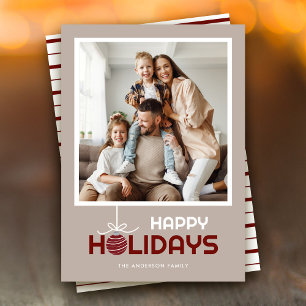 Cartes Pour Fêtes Annuelles Moderne minimal Joyeux Joyeux Noël d'ornement