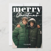 Cartes Pour Fêtes Annuelles Moderne minimal Joyeux Noël 1 Photo Élégant (Devant)