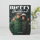 Cartes Pour Fêtes Annuelles Moderne minimal Joyeux Noël 1 Photo Élégant (Debout devant)