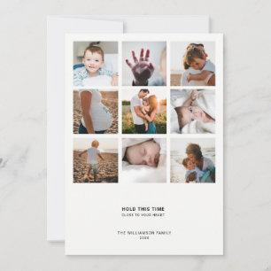 Cartes Pour Fêtes Annuelles Moderne minimale   Simple Elegant Chic Photo Colla