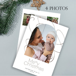 Cartes Pour Fêtes Annuelles Moderne minimaliste 4 photo Noël