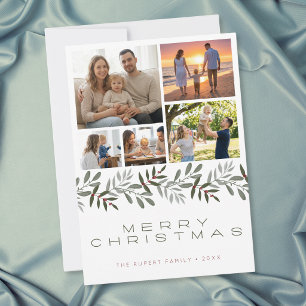 Cartes Pour Fêtes Annuelles Moderne Minimaliste 5 Joyeux Noël en collage photo