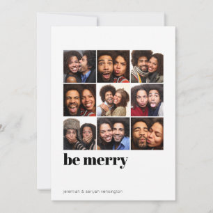 Cartes Pour Fêtes Annuelles Moderne Minimaliste 9 Photo Soyez Joyeux Vacances 