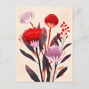 Cartes Pour Fêtes Annuelles Moderne Minimaliste Boho Floral Botanique