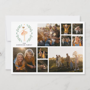 Cartes Pour Fêtes Annuelles Moderne minimaliste collage photo Noël élégant