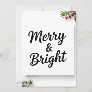 Cartes Pour Fêtes Annuelles Moderne Minimaliste Joyeux & Lumineux Script Photo