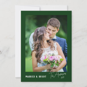Cartes Pour Fêtes Annuelles Moderne Minimaliste Mariée & Brillante Jeune Marié