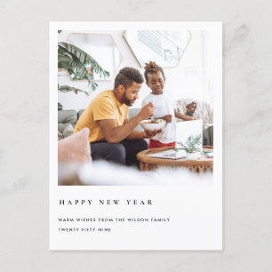 CARTES POUR FÊTES ANNUELLES MODERNE MINIMALISTE PROPRE PHOTO BONNE ANNÉE