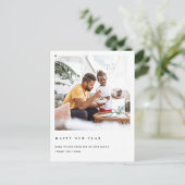 CARTES POUR FÊTES ANNUELLES MODERNE MINIMALISTE PROPRE PHOTO BONNE ANNÉE (Debout devant)