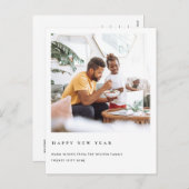 CARTES POUR FÊTES ANNUELLES MODERNE MINIMALISTE PROPRE PHOTO BONNE ANNÉE (Devant / Derrière)