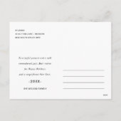 CARTES POUR FÊTES ANNUELLES MODERNE MINIMALISTE PROPRE PHOTO BONNE ANNÉE (Dos)