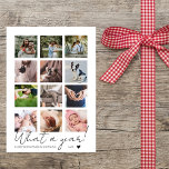 Cartes Pour Fêtes Annuelles Moderne minimaliste What a Year Photo Collage<br><div class="desc">Envoyez vos voeux de Noël personnalisés à votre famille et à vos amis tout en présentant quelques-uns de vos moments préférés de cette année! Cette carte de collage multi-photo de Noël minimaliste moderne comprend un collage de douze photos carrés et un mélange d'écriture moderne et de typographie classique et élégante....</div>